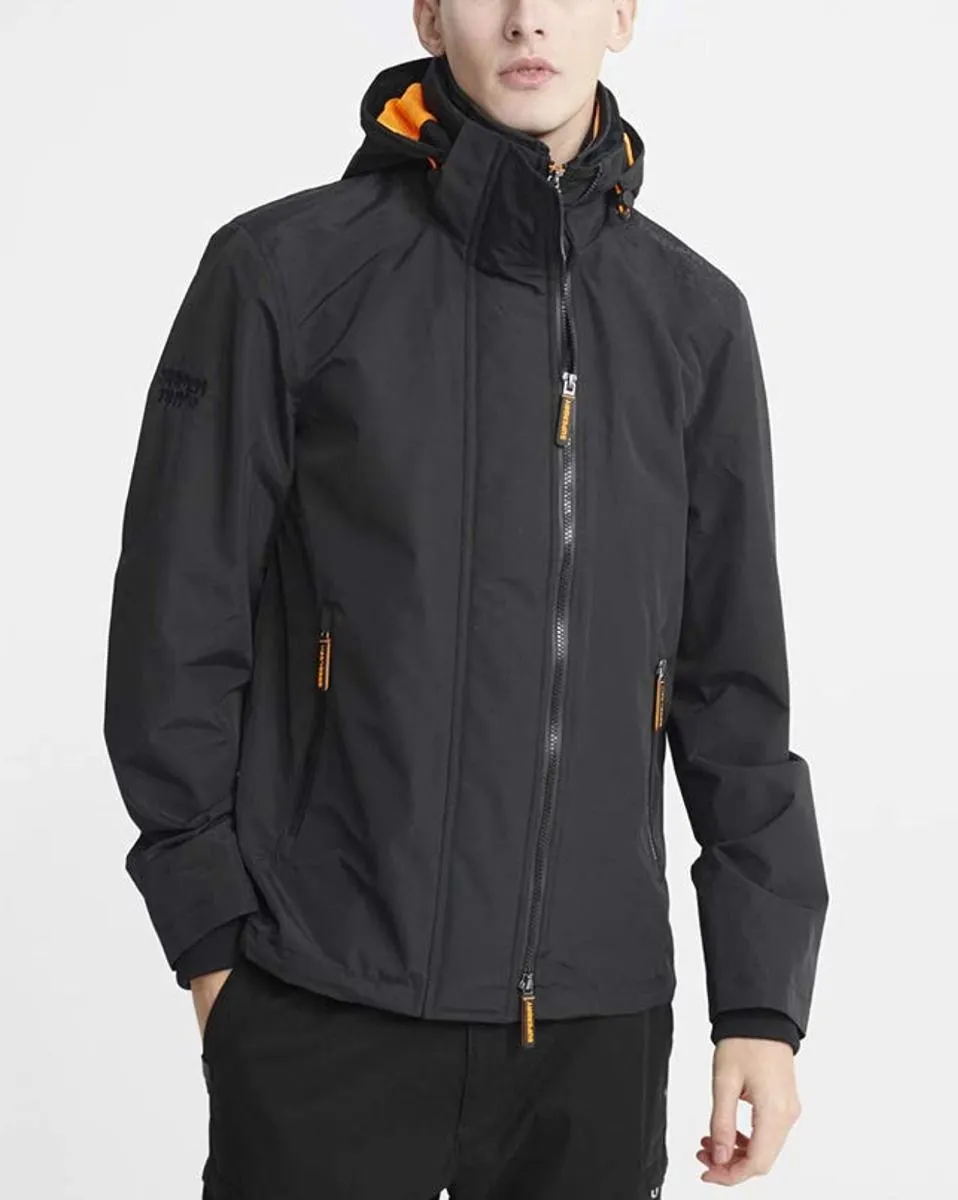 Superdry Pop Zip Hooded Tech Windcheater Black Jacket