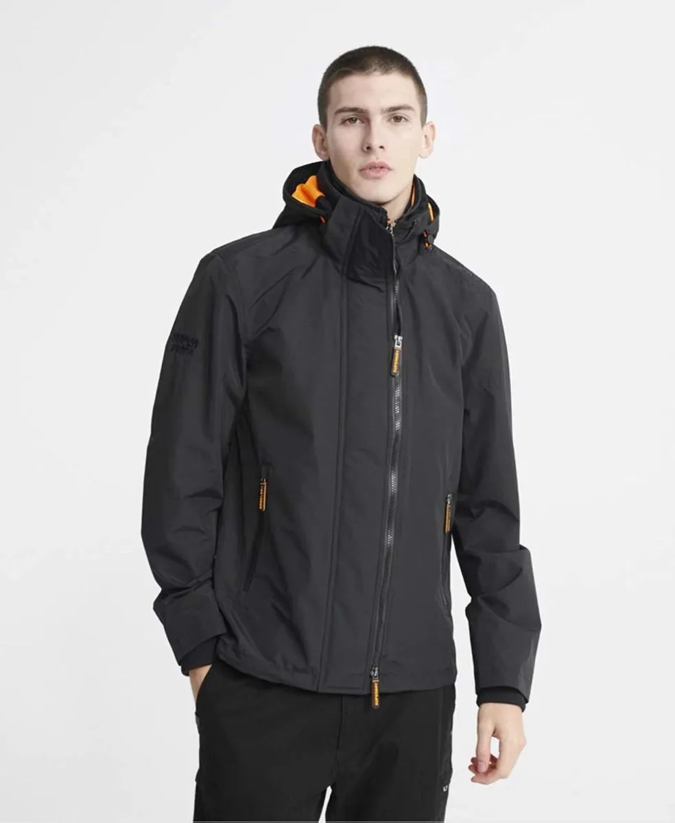 Superdry Pop Zip Hooded Tech Windcheater Black Jacket