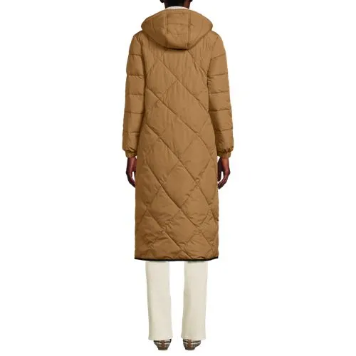 ThermoPlume Quilted Long Coat for Women