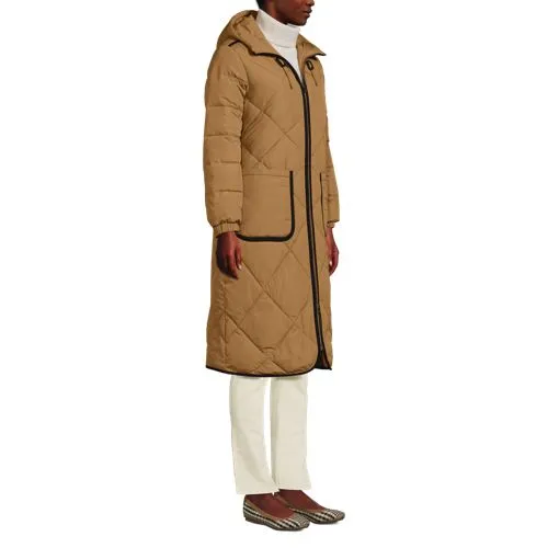 ThermoPlume Quilted Long Coat for Women