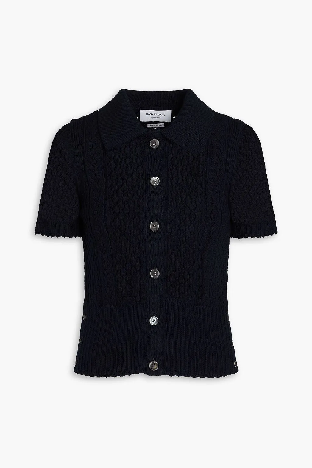 THOM BROWNE Casual Cotton Short Sleeve Shirt for Office Style