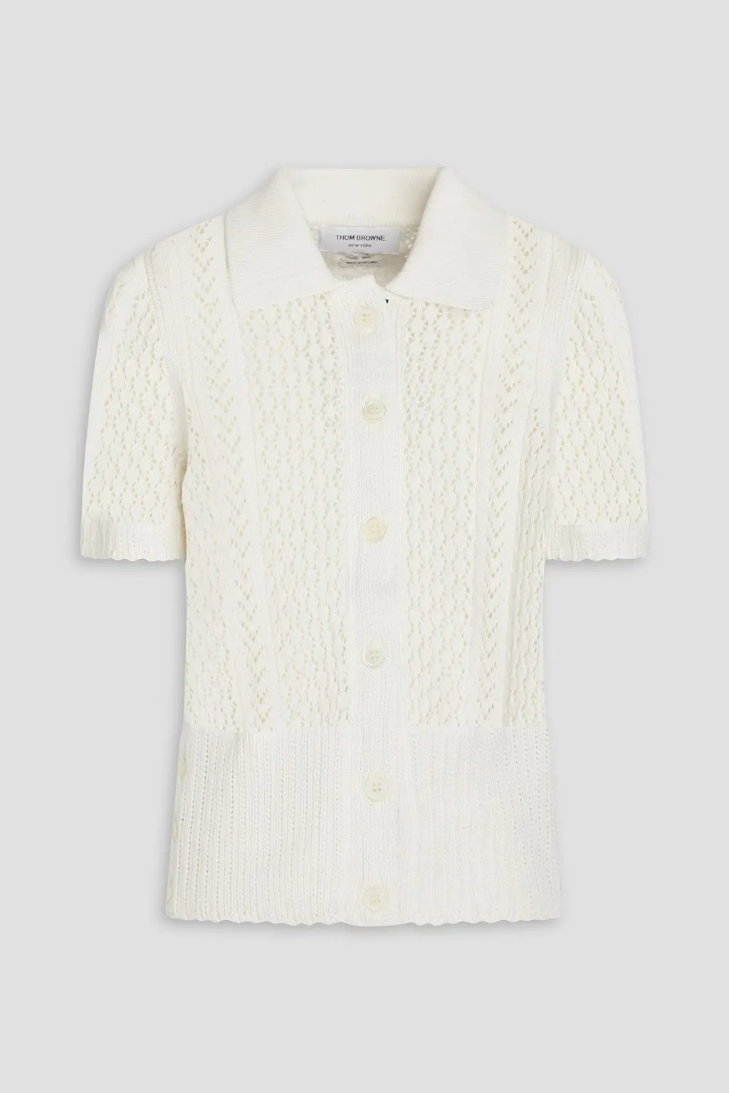 THOM BROWNE Casual Cotton Short Sleeve Shirt for Office Style