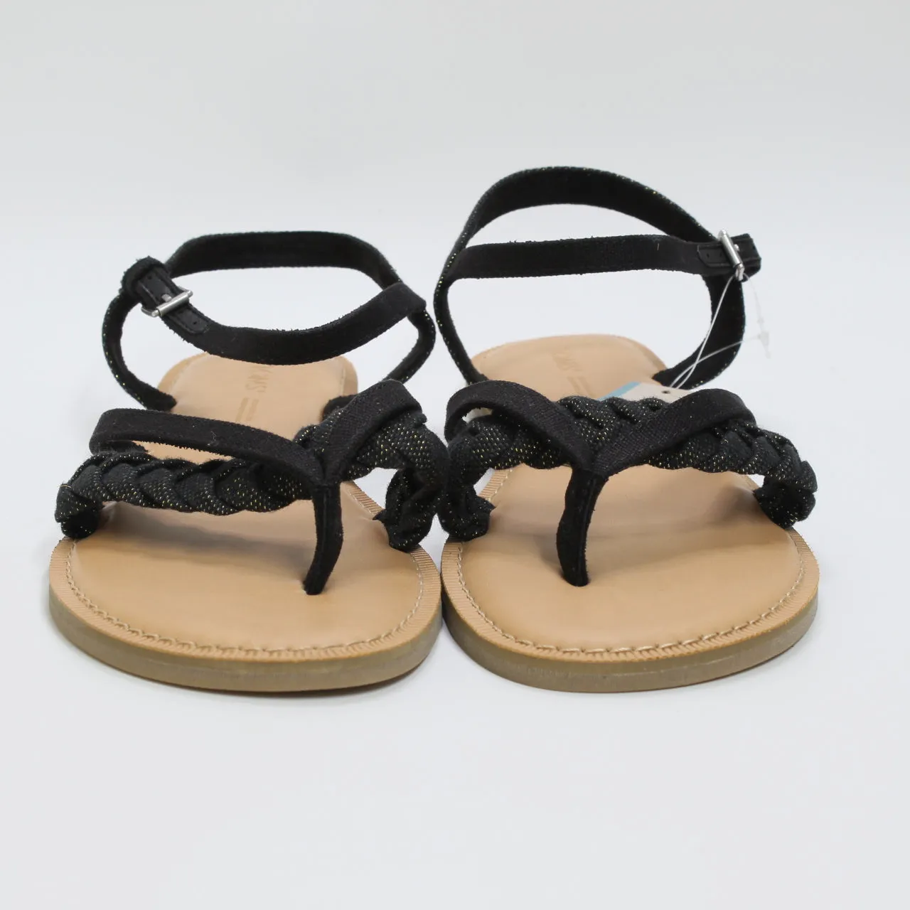 TOMS Lexie Sandal: Black Metallic Linen - Women's.