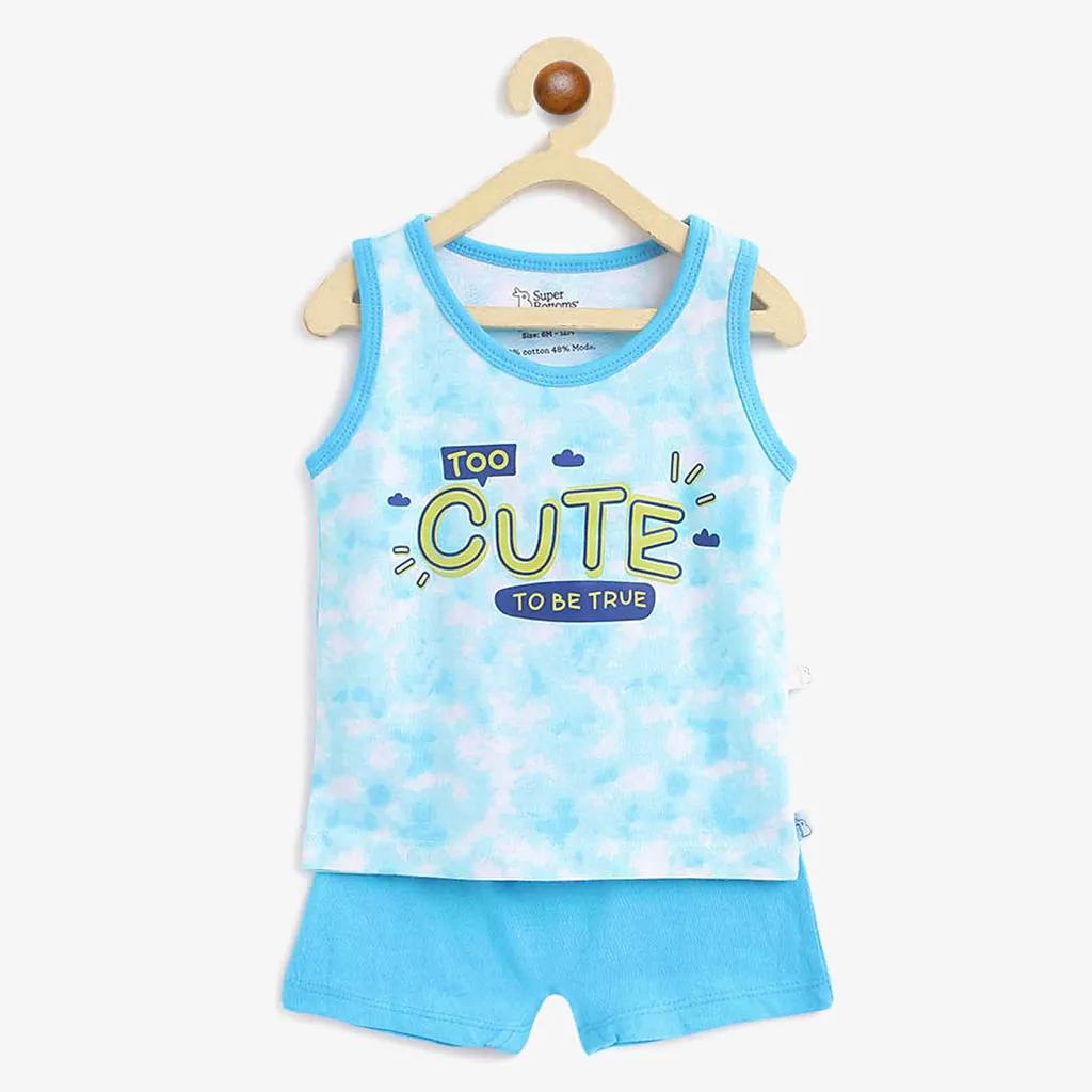 Mango Summers Tie-Dye Blues Top and Shorts Set 2-Pack (2-4 years)