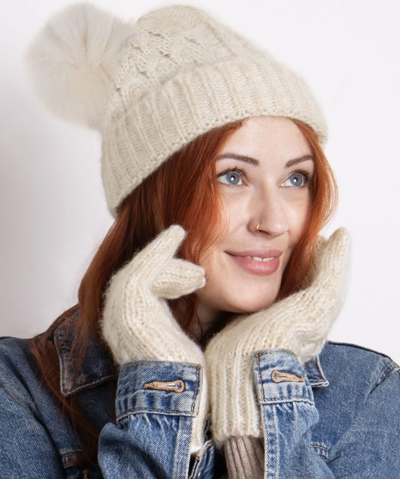 Cable Hat & Glove Gift Set for Ladies from Totes