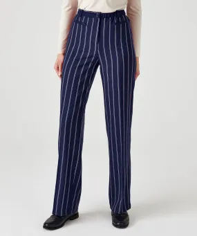 Tummy-Slimming Pinstripe Trousers