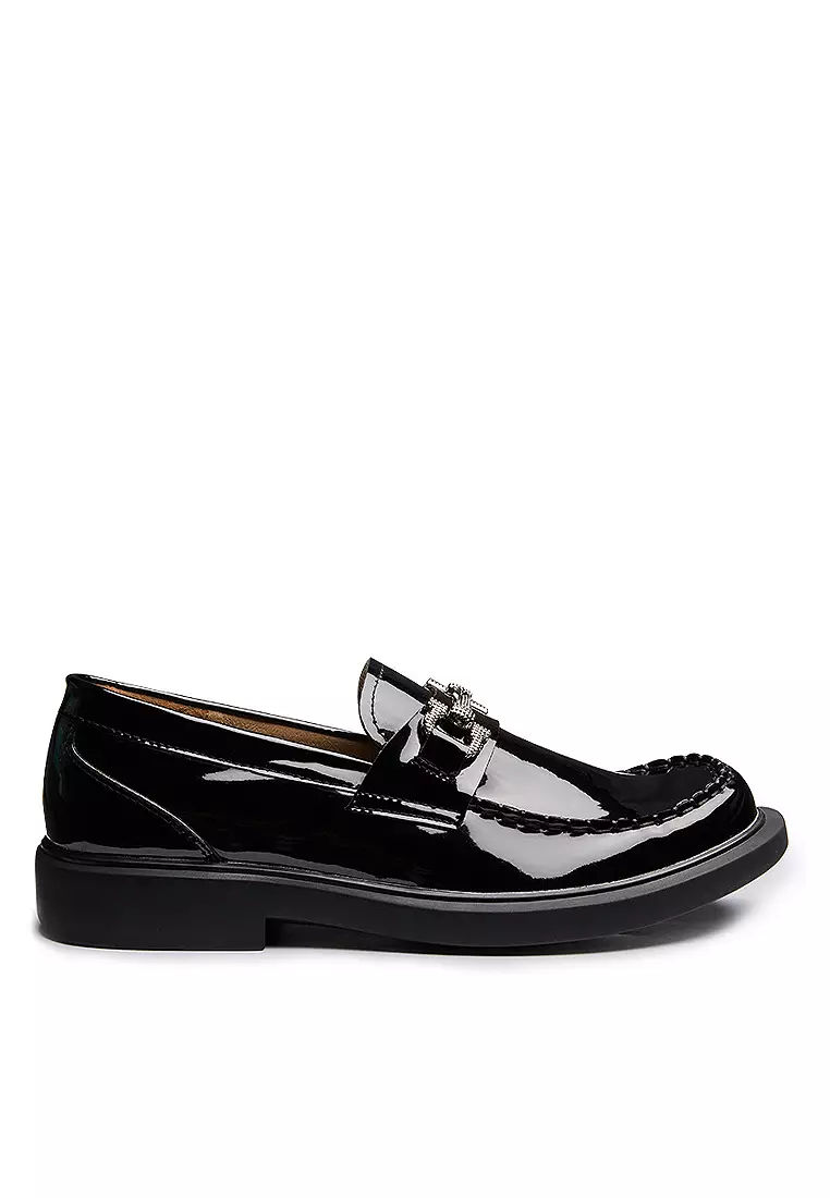 VANSA Comfortable Patent Buckle Slip-On Loafer Twenty Eight Shoes