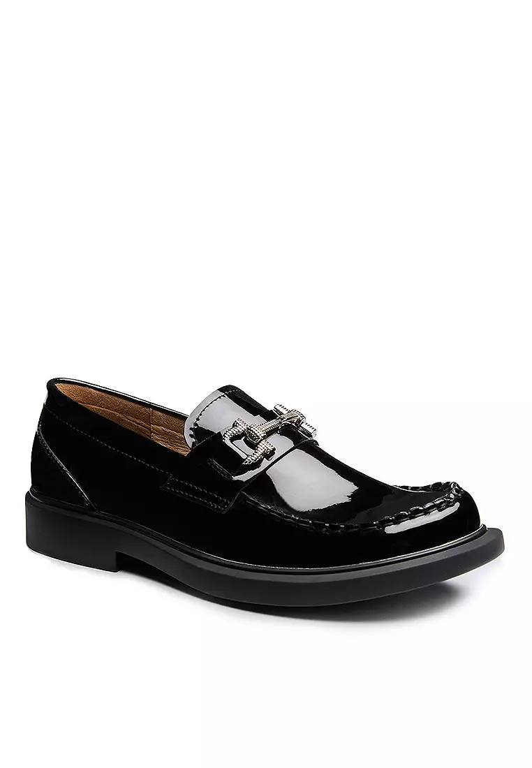 VANSA Comfortable Patent Buckle Slip-On Loafer Twenty Eight Shoes