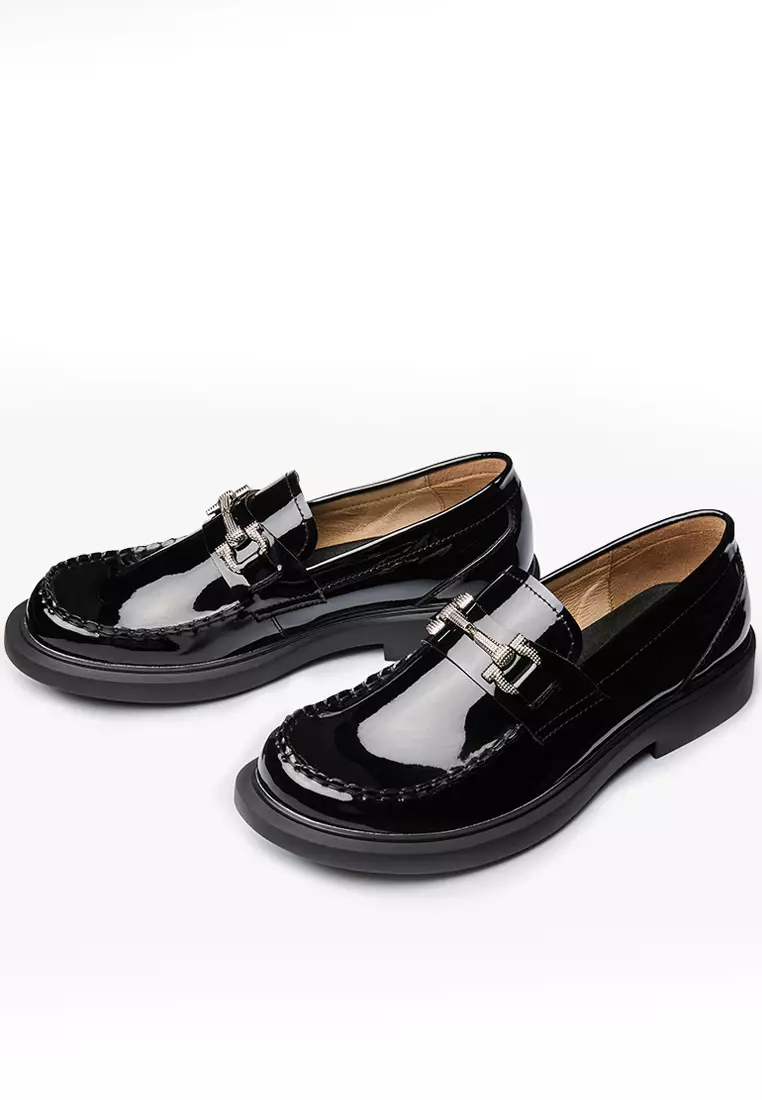 VANSA Comfortable Patent Buckle Slip-On Loafer Twenty Eight Shoes