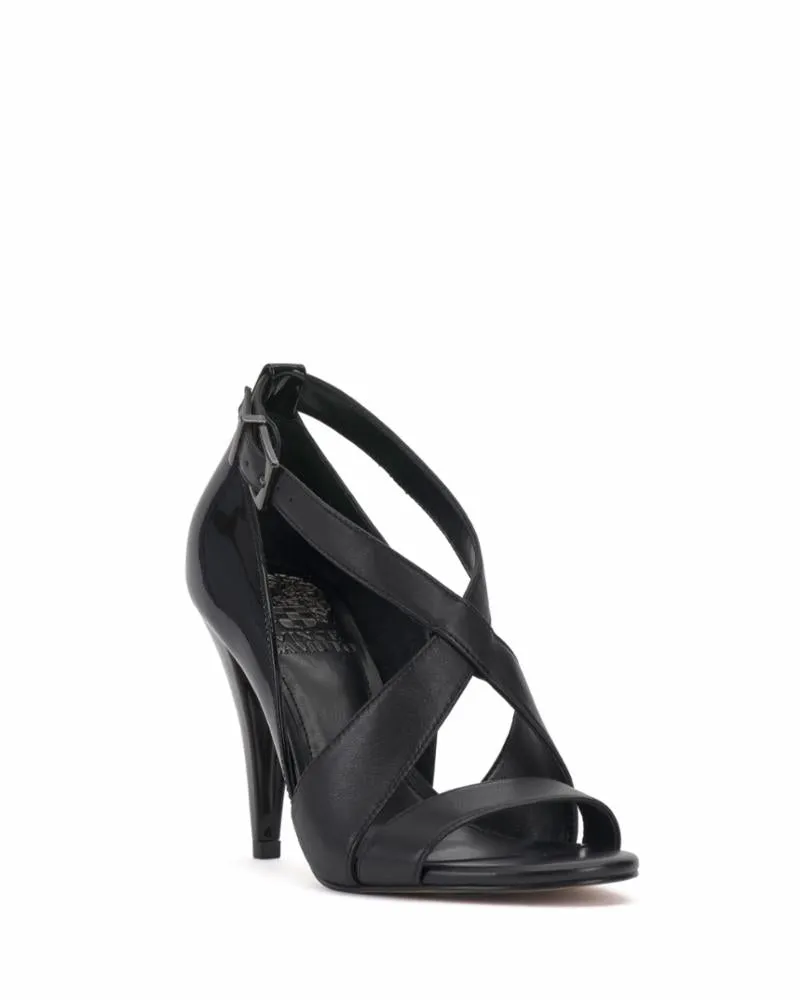 Vince Camuto Women's Alanna Black/Baby Sheep Soft Patent Heels