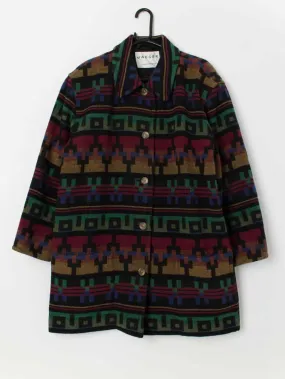 Vintage Large Jaeger Aztec Wool Jacket Coat