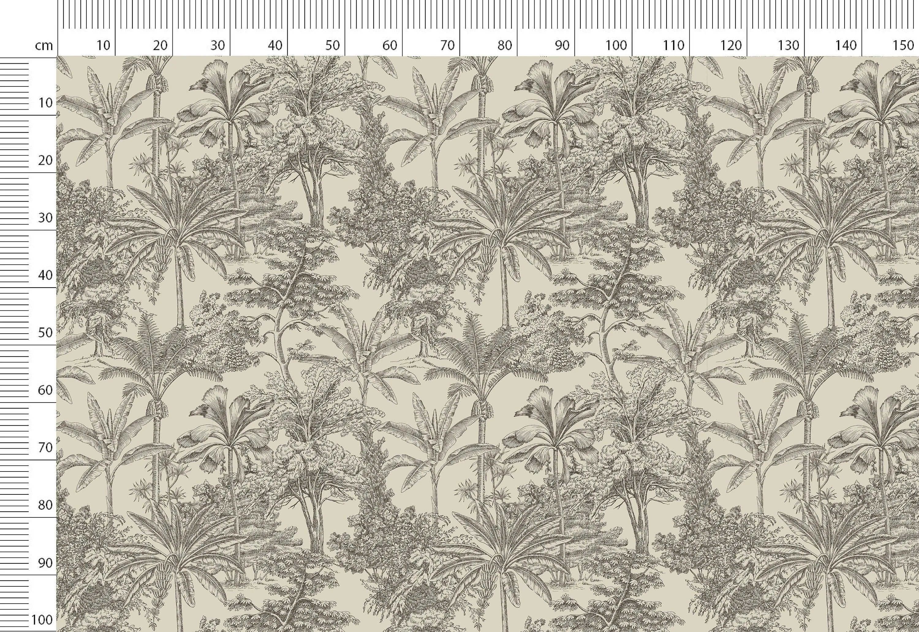 Vintage Tropical Print Linen Fabric By The Yard or Meter - Bedding, Curtains, Clothing, Table Cloth & Pillow Co