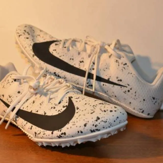 White Black Nike Zoom Rival S 9 Running Track Shoes Sprint 907564-002 Men's Size 12.5