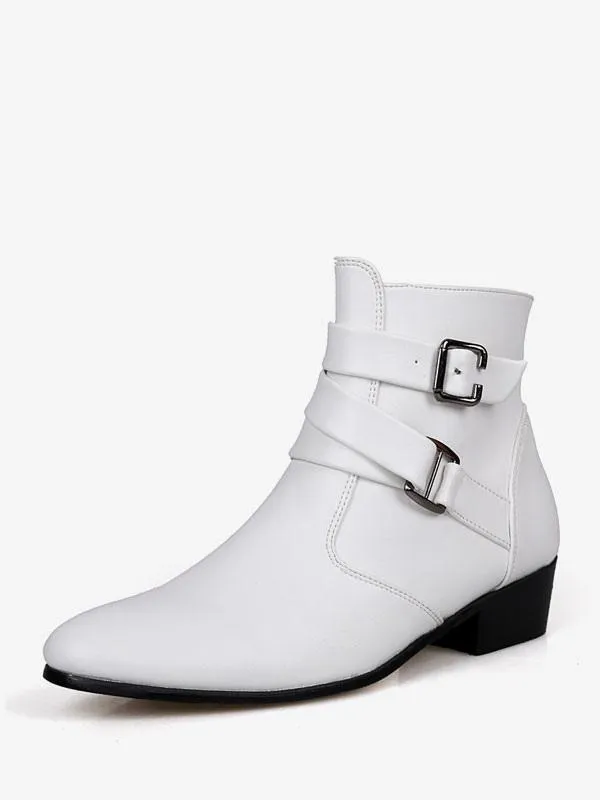 White Men's Chelsea Ankle Jodhpur Boots