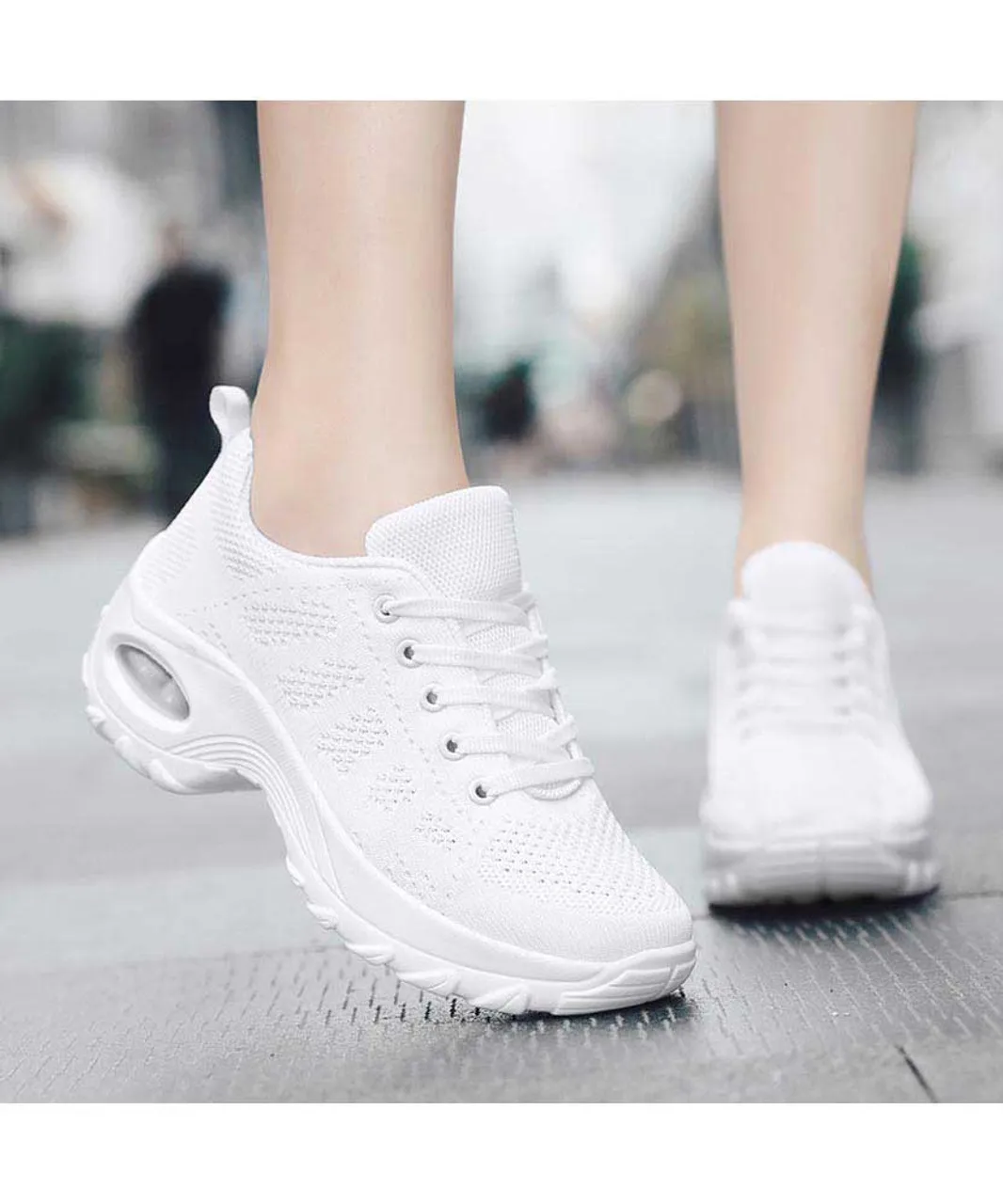 Double Rocker Bottom Sneakers with Stripe Design