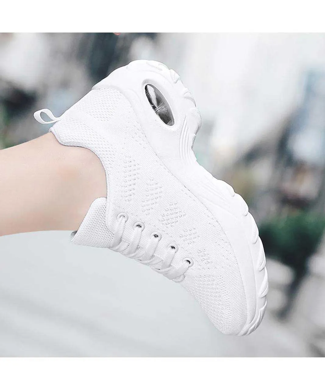 Double Rocker Bottom Sneakers with Stripe Design