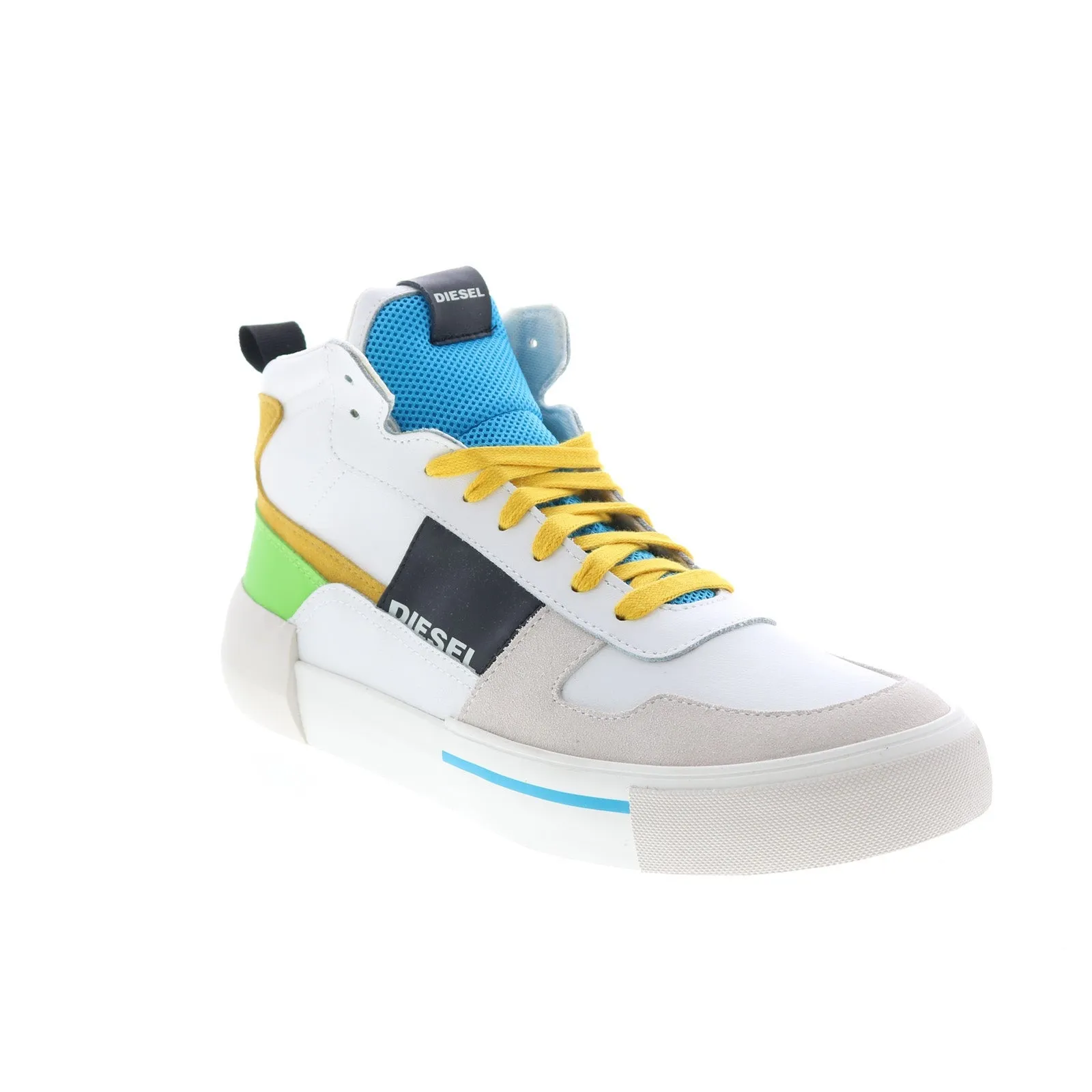 White Synthetic Lace Up Lifestyle Sneakers Shoes for Men by Diesel S-Dese Mg Mid