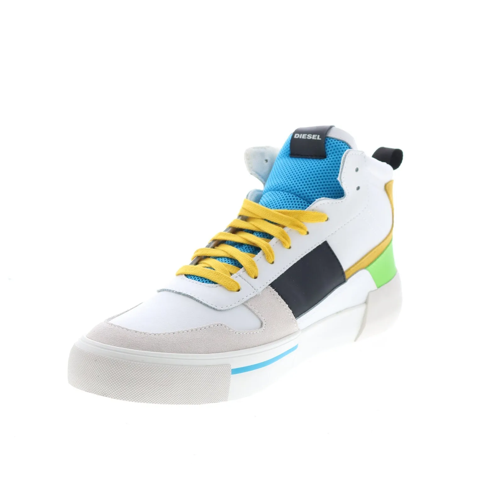 White Synthetic Lace Up Lifestyle Sneakers Shoes for Men by Diesel S-Dese Mg Mid