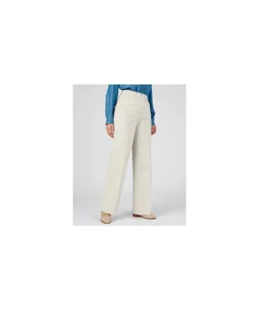 Cotton Stretch Trousers with Wide-leg Fit