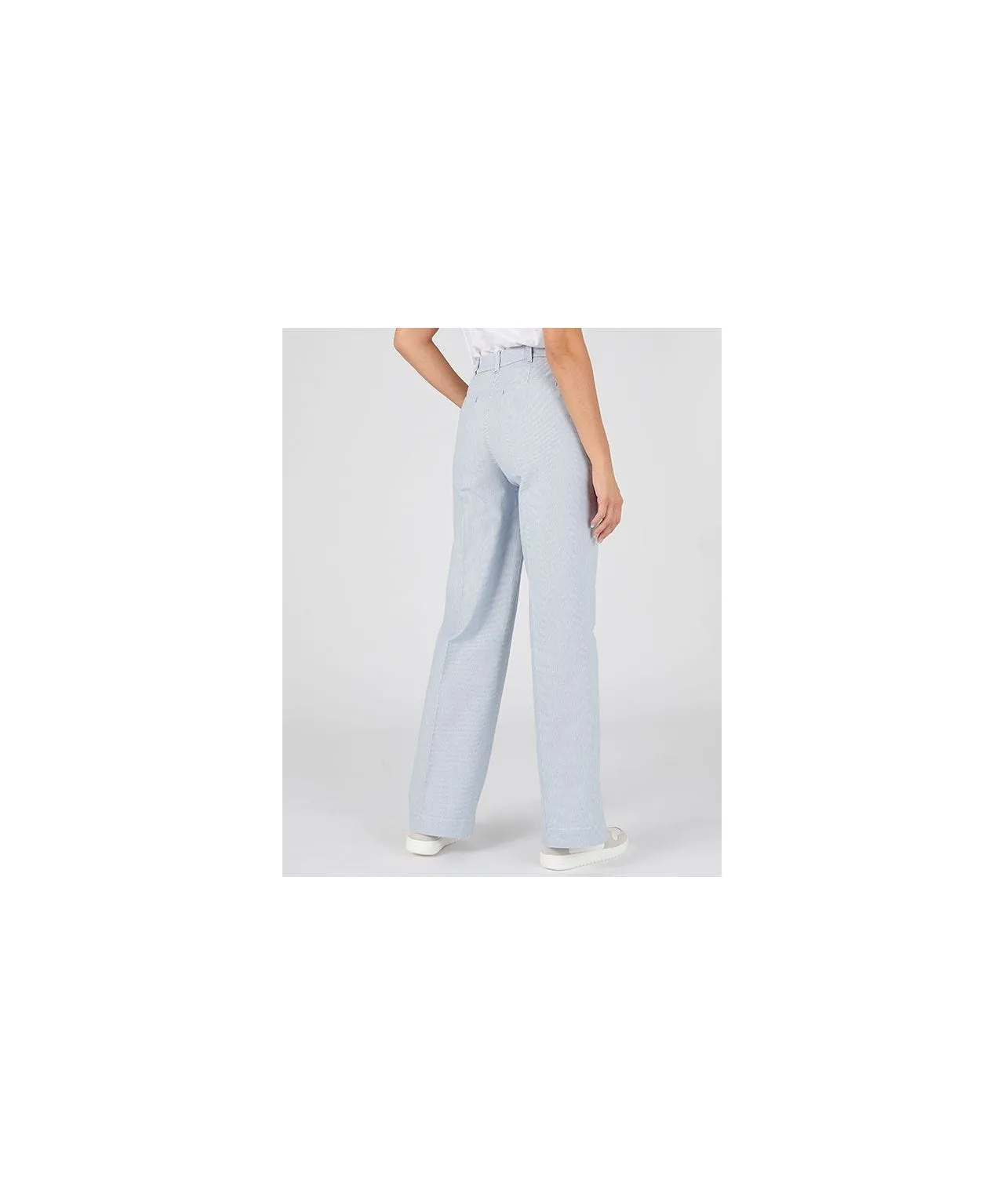 Cotton Stretch Trousers with Wide-leg Fit