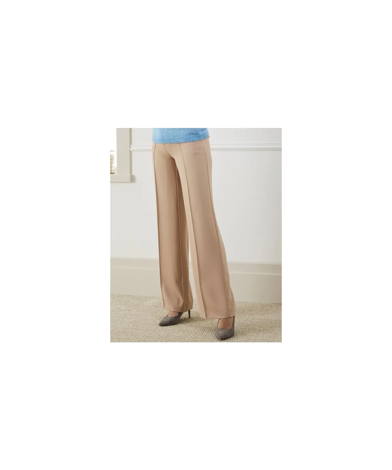 Front Pleat Wide-leg Trousers