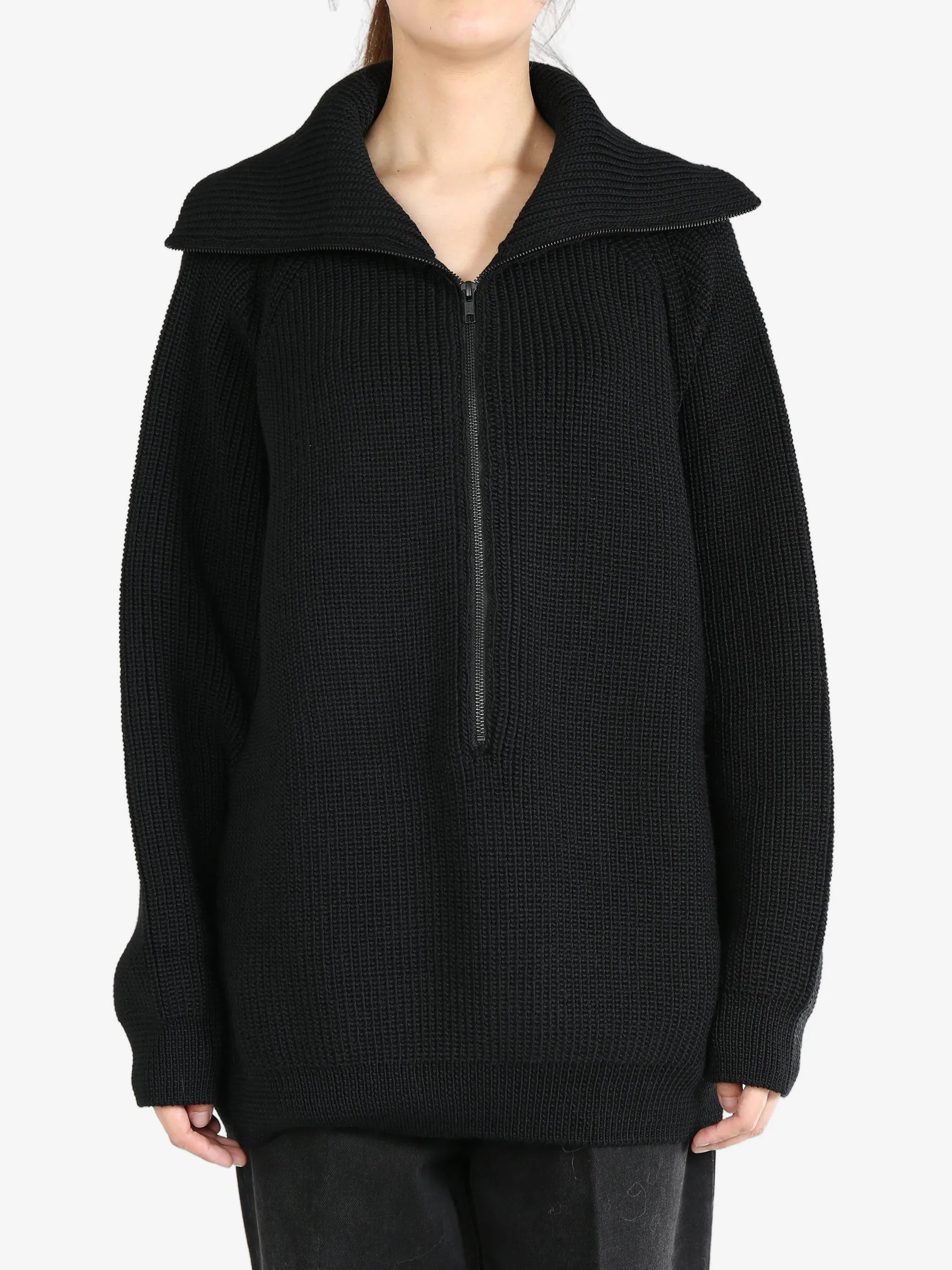 Women's Collared Zip-Up Cardigan by Y'S