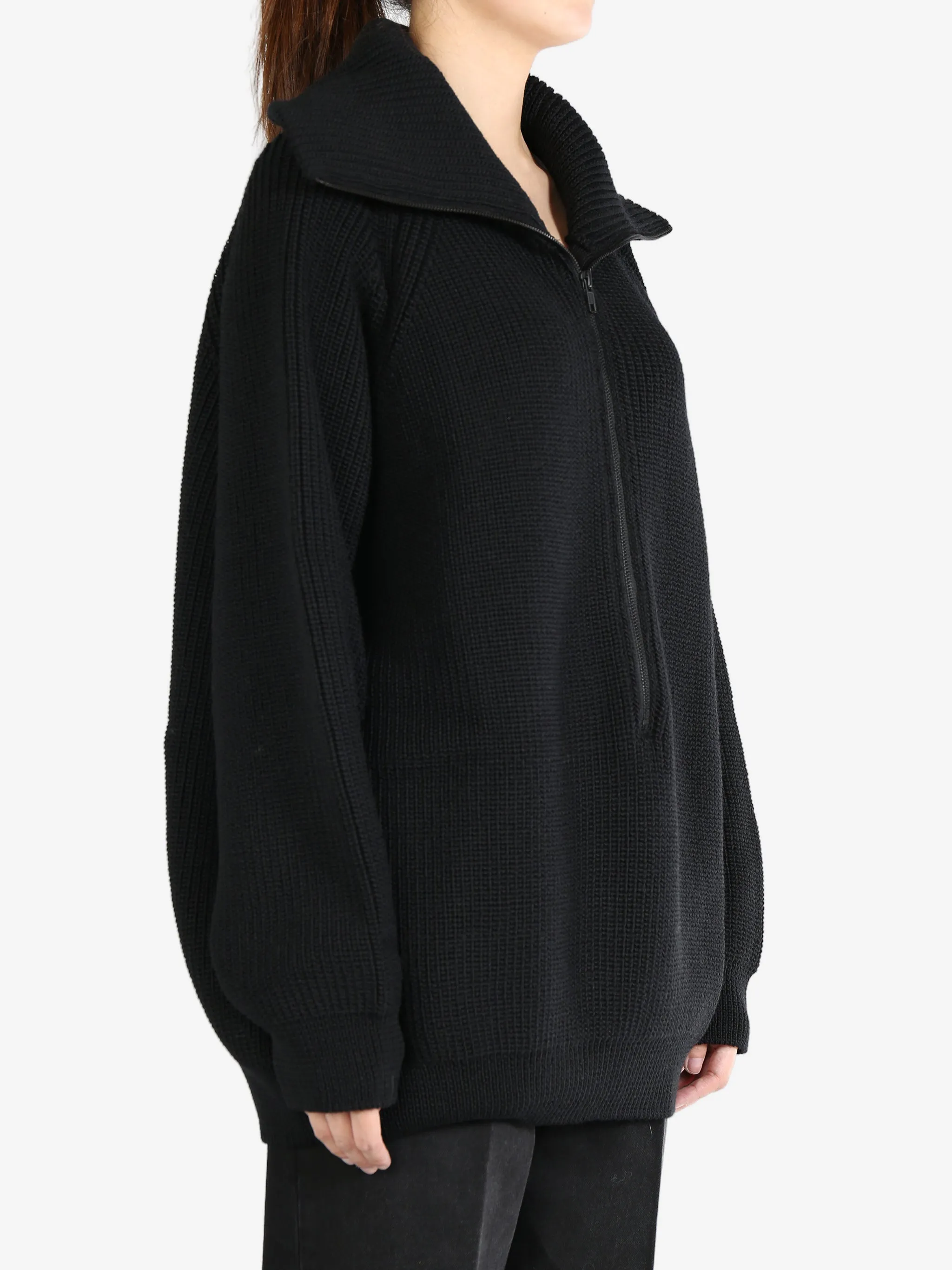 Women's Collared Zip-Up Cardigan by Y'S