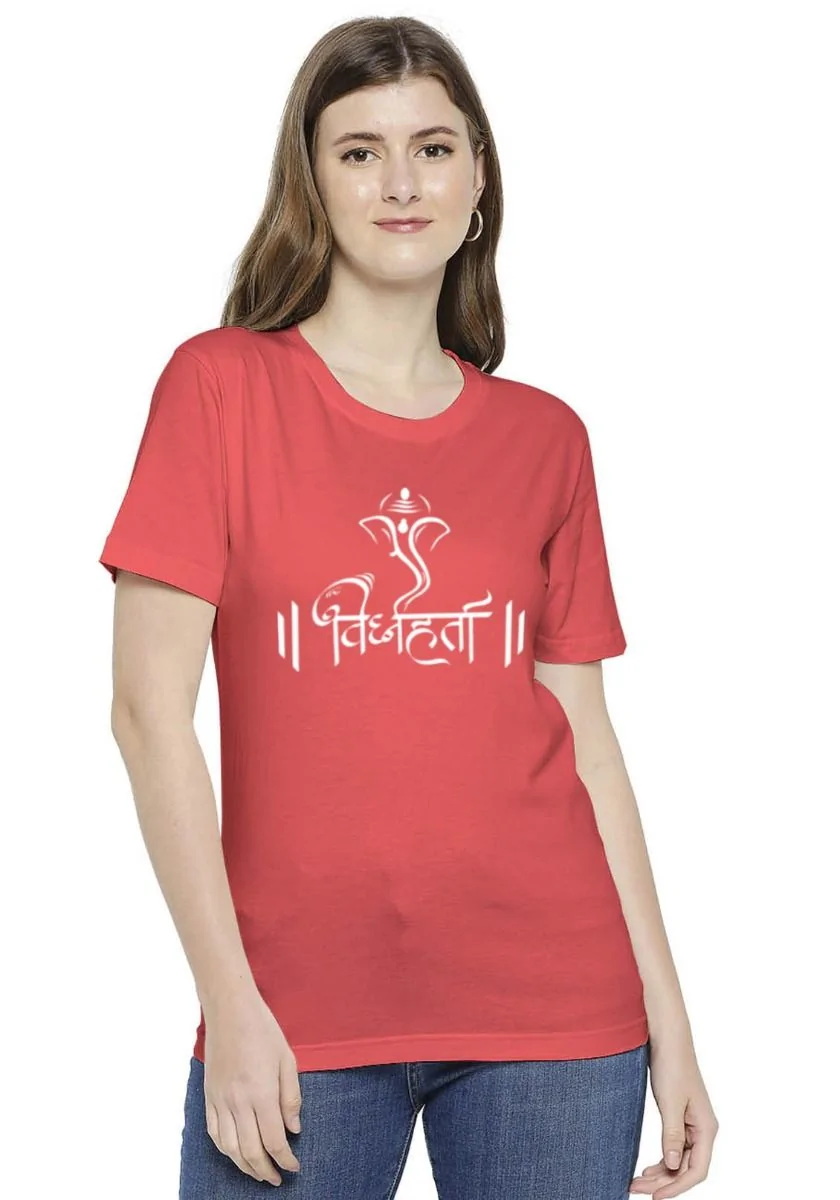 Womens Line Art Vighnaharta T-shirt