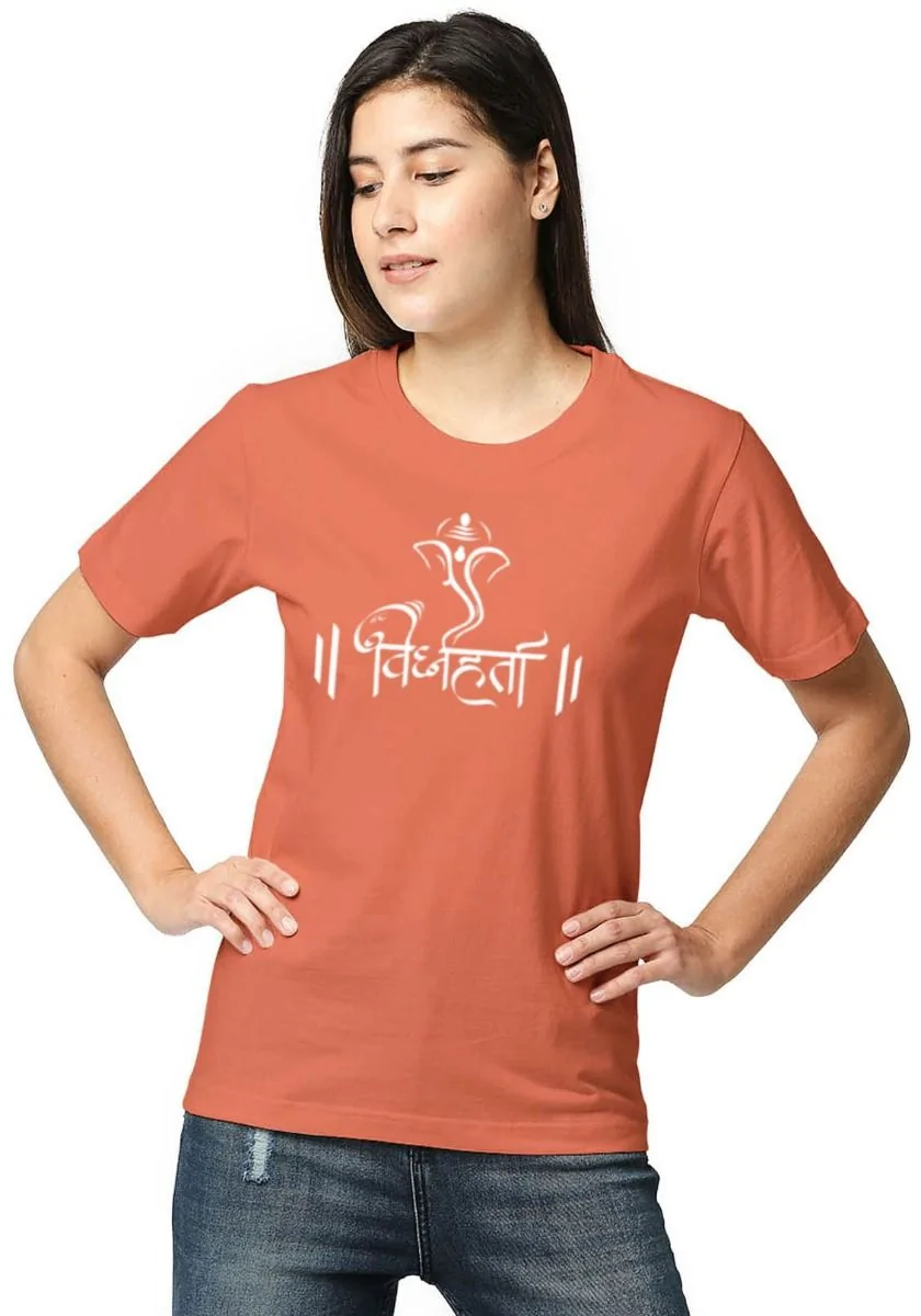 Womens Line Art Vighnaharta T-shirt